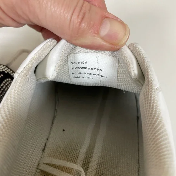 JUICY‎ COUTURE Women’s 9.5 Cosmik White & Black Embellished Slip On Shoes Bling - Picture 6 of 8